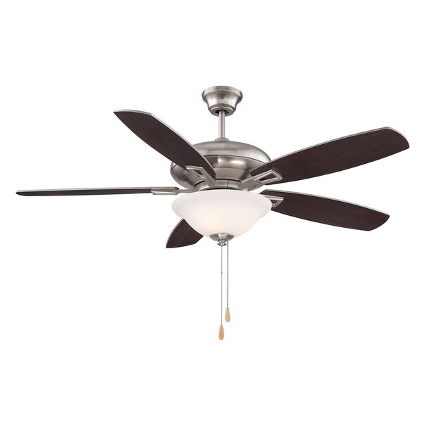 Mystique Nickel and Pewter Three-Light 52-Inch Ceiling Fan with Five Blades, image 1