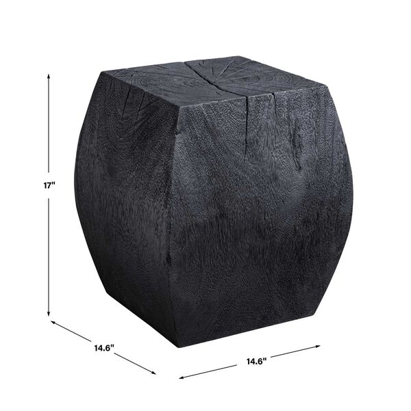Grove Rustic Black Wooden Accent Stool, image 3