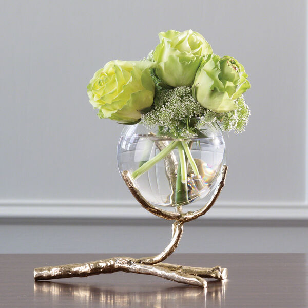 Twig Brass Vase Holder, image 1