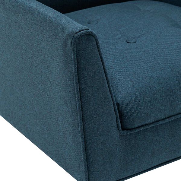 Take A Seat Dark Blue Fabric Espresso Andy Accent Chair, image 3