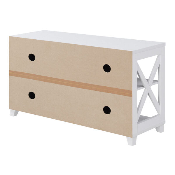 Oxford Deluxe White 2 Drawer TV Stand, image 5