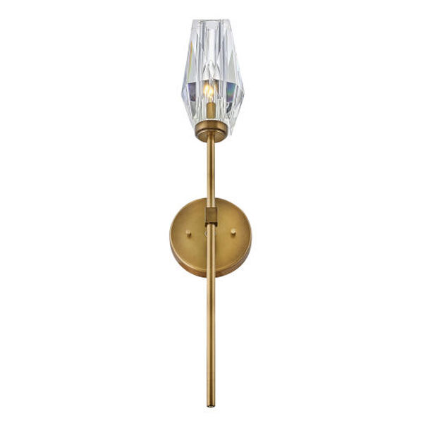 Ana Heritage Brass One-Light Wall Sconce With Faceted Clear Crystal Glass, image 4