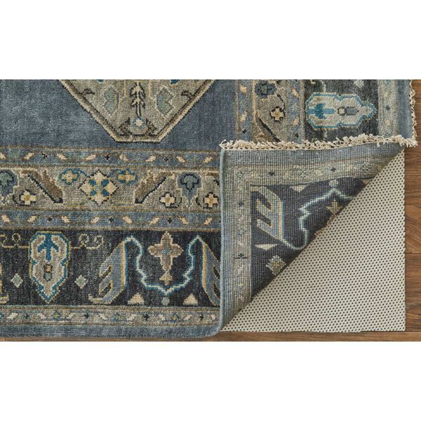 Ustad Global Diamond Blue Gray Taupe Rectangular 5 Ft. 6 In. x 8 Ft. 6 In. Area Rug, image 5