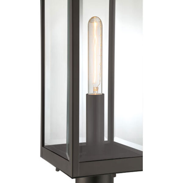Pax Bronze One-Light Outdoor Post Lantern with Beveled Glass, image 5