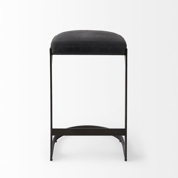 Tyson Black Leather Seat Counter Height Stool, image 2