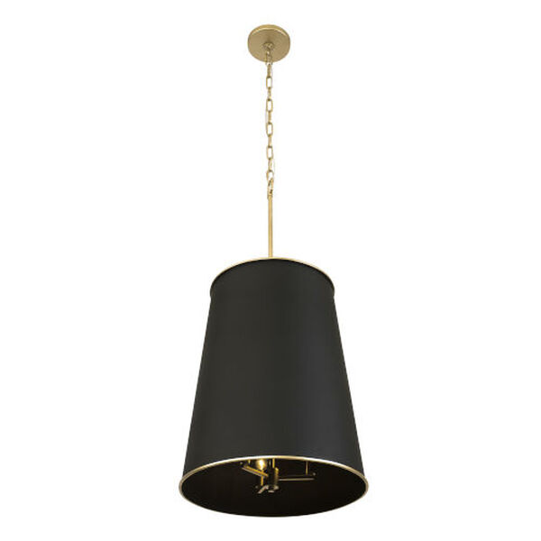 Coco Matte Black and French Gold Nine-Light Foyer Pendant, image 2