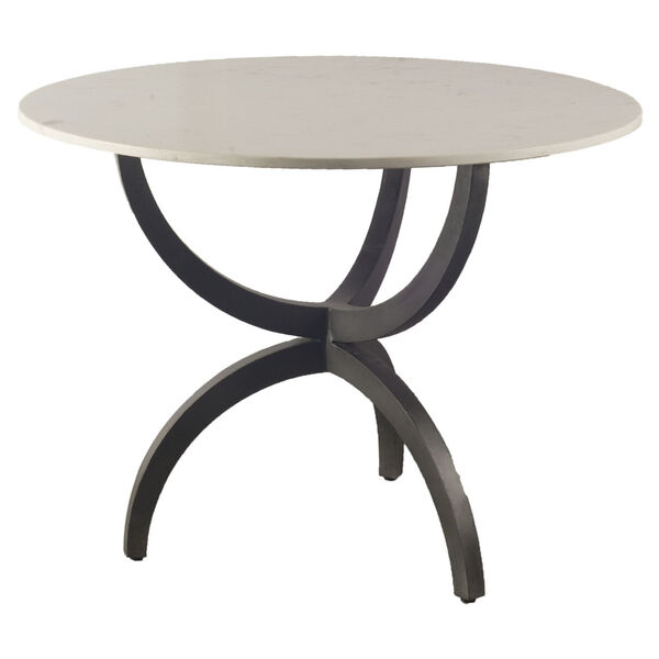 Veneto Black and White Round Marble Top Dining Table, image 1