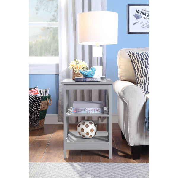 Mission End Table in Gray, image 3
