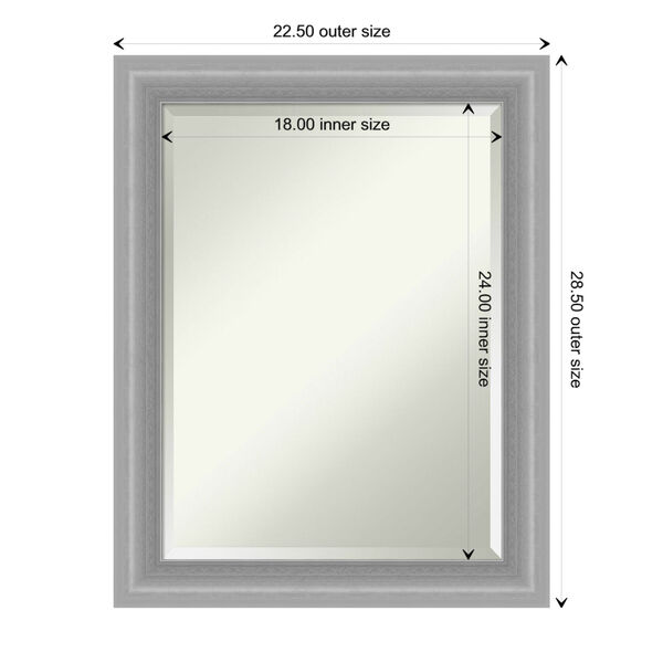 Peak Brushed Nickel 23W X 29H-Inch Bathroom Vanity Wall Mirror, image 6