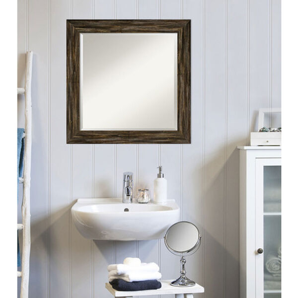 Fencepost Brown 25-Inch Narrow Bathroom Wall Mirror, image 4