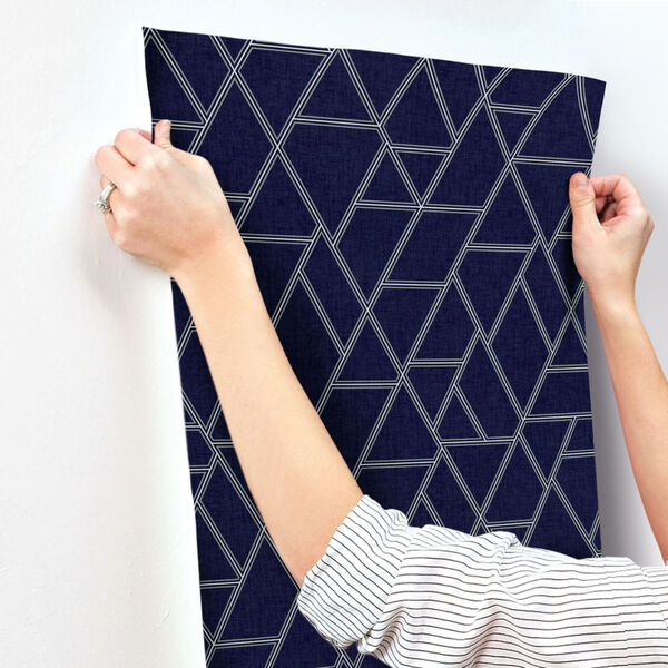 Grandmillennial Navy Pathways Pre Pasted Wallpaper - SAMPLE SWATCH ONLY, image 3