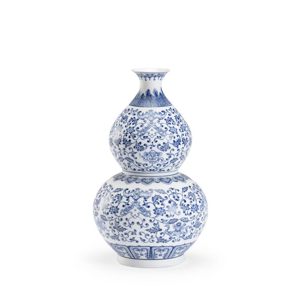 Kofun Blue and White Gourd Vase, image 1