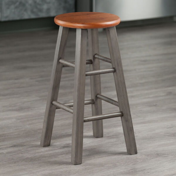 Ivy Rustic Teak and Gray Counter Stool, image 5