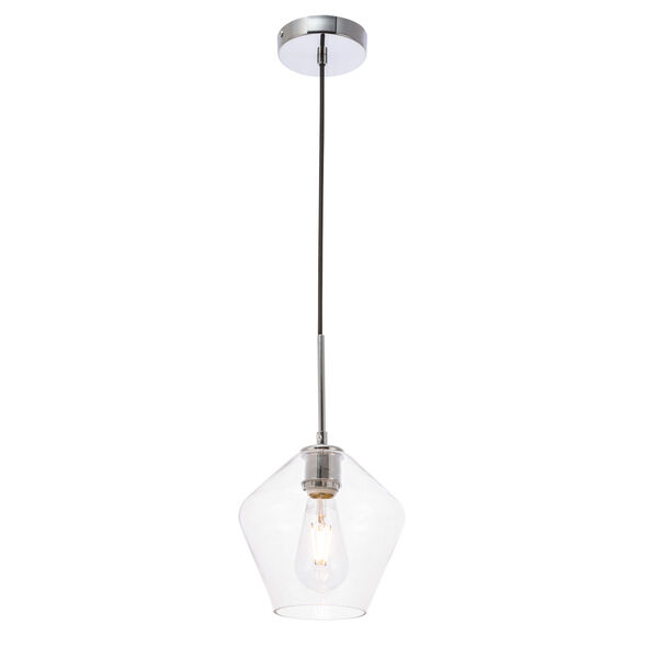 Gene Chrome Eight-Inch One-Light Mini Pendant with Clear Glass, image 6