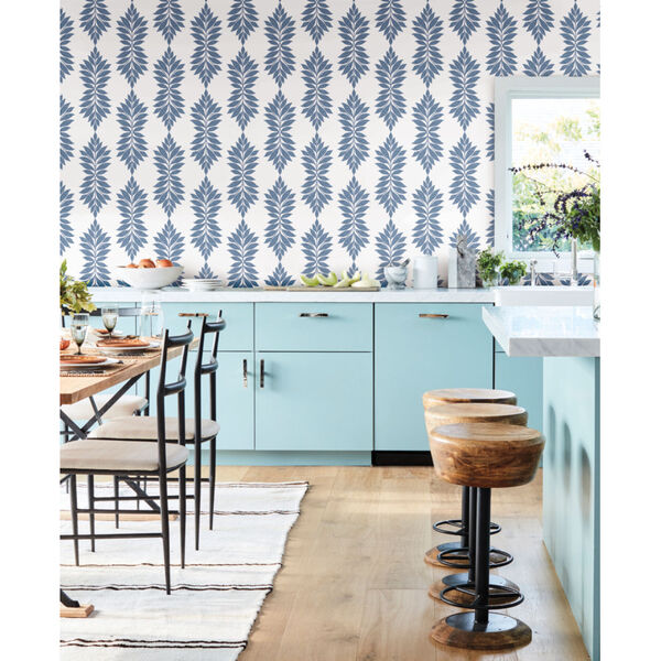 Waters Edge Blue Broadsands Botanica Pre Pasted Wallpaper, image 1