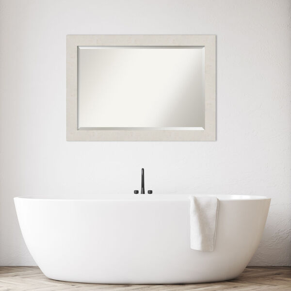 Rustic Plank White 41W X 29H-Inch Bathroom Vanity Wall Mirror, image 3