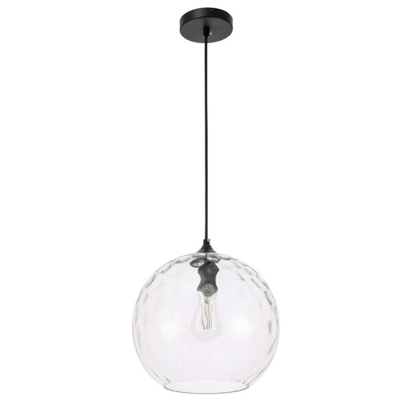 Gibson Black 12-Inch One-Light Pendant with Clear Glass, image 3