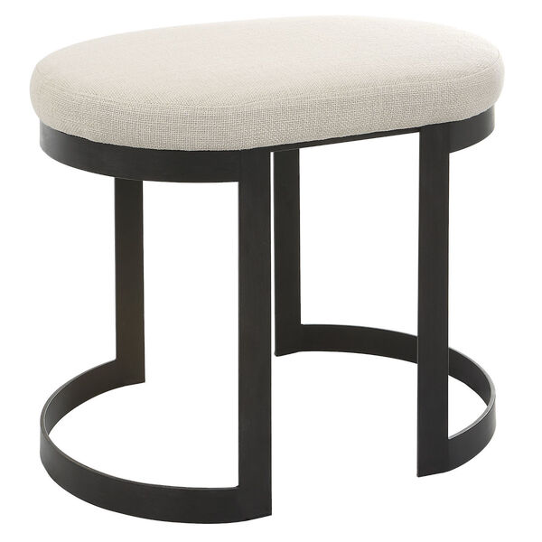 Infinity Satin Black and White Accent Stool, image 1