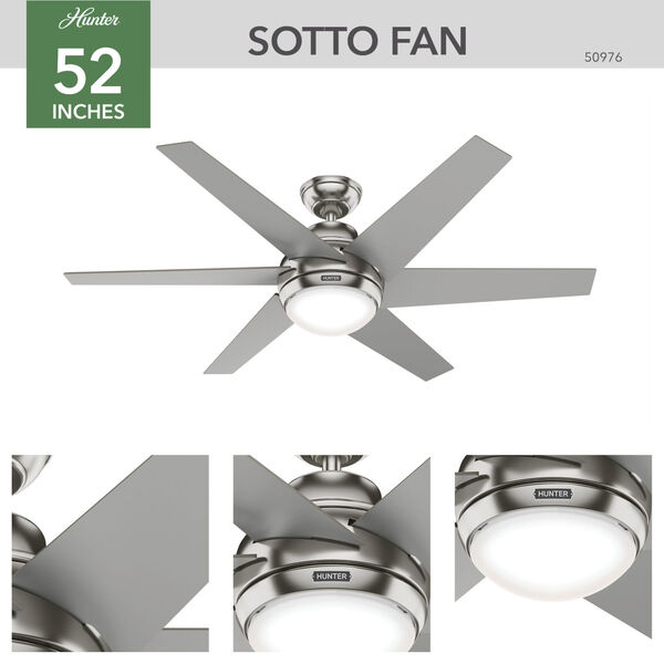 Sotto Brushed Nickel 52-Inch Ceiling Fan, image 4