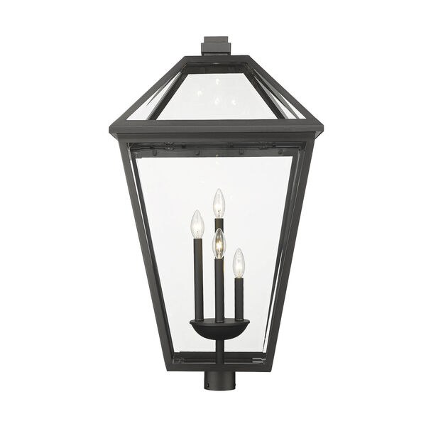 Talbot 34-Inch Four-Light Outdoor Post Mount Fixture with Clear Beveled Shade, image 1