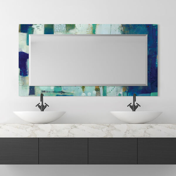 Crore Blue 54 x 28-Inch Rectangular Beveled Wall Mirror, image 1