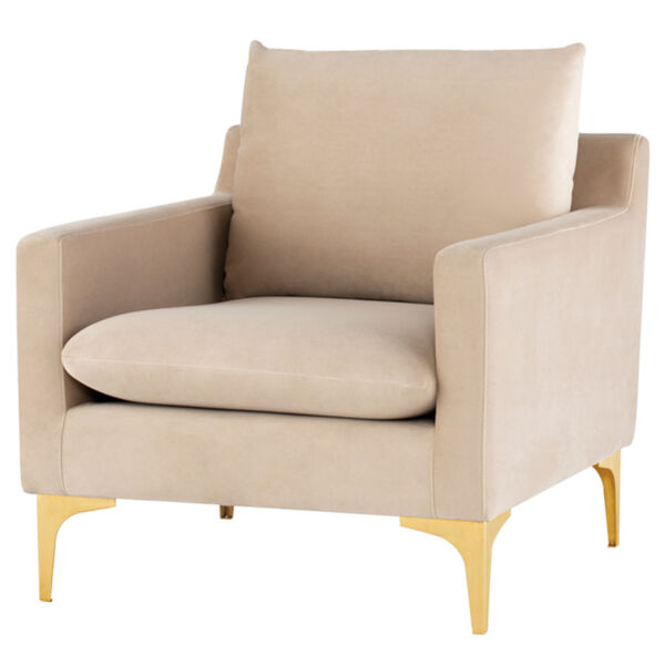 Anders Beige and Gold Occasional Chair, image 1