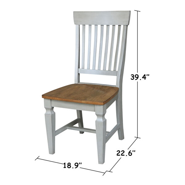 Vista Hickory Stone Slat Back Chair, Set of Two, image 3