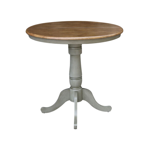 Hickory and Stone 36-Inch Width Round Top Counter Height Pedestal Table With 12-Inch Leaf, image 2