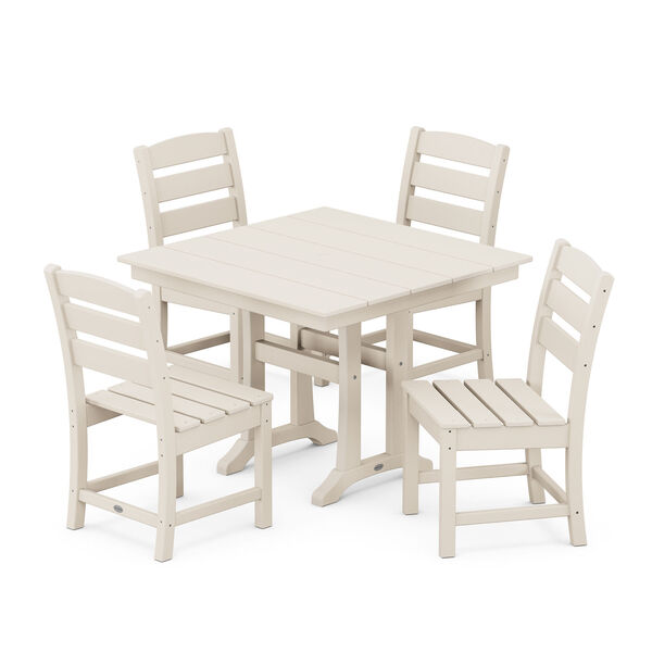Lakeside Sand Trestle Side Chair Dining Set, 5-Piece, image 1