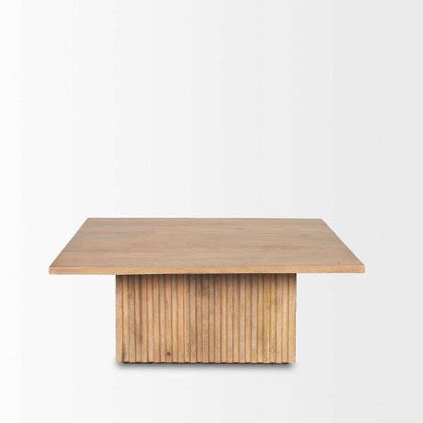 June Light Brown Wood With Fluting Square Coffee Table, image 4