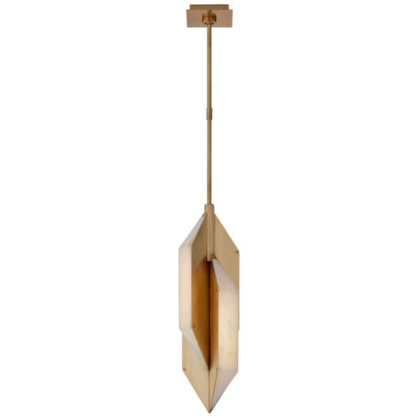 Ophelion Small Pendant in Antique-Burnished Brass with Alabaster by Kelly Wearstler, image 1