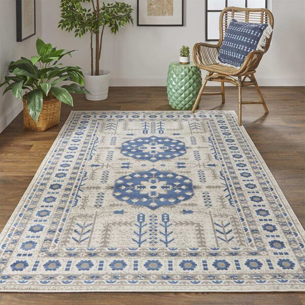 Foster Blue Gray Ivory Rectangular 6 Ft. 5 In. x 9 Ft. 6 In. Area Rug, image 2
