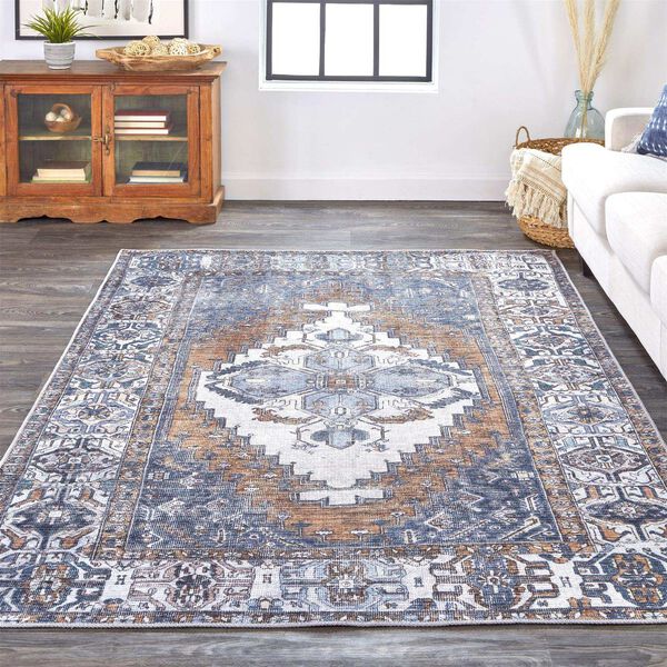 Percy Blue Ivory Brown Area Rug, image 2