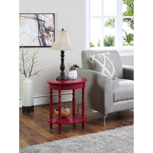 Classic Accents Cranberry Red Brandi Oval End Table, image 2
