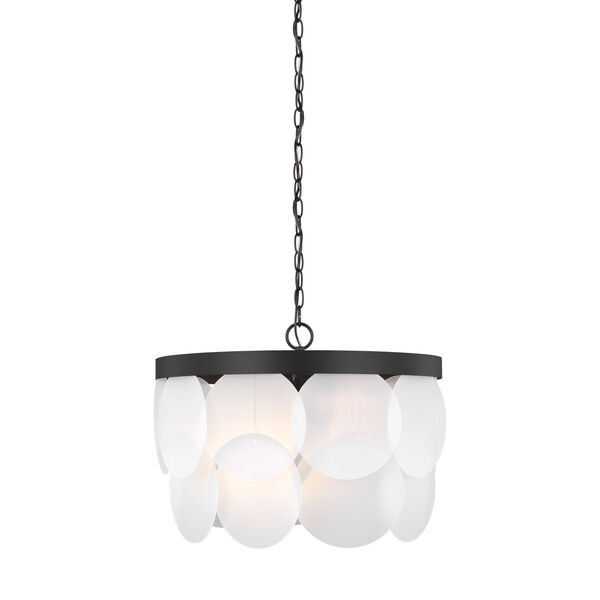 Mellita Midnight Black Six-Light Pendant with Satin Etched Shade, image 2