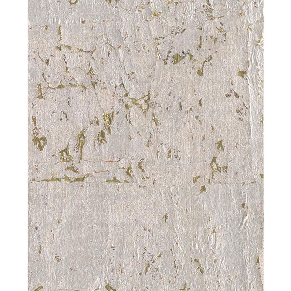 Candice Olson Modern Nature Silvery Grey and Metallic Gold Cork Wallpaper: Sample Swatch Only, image 1