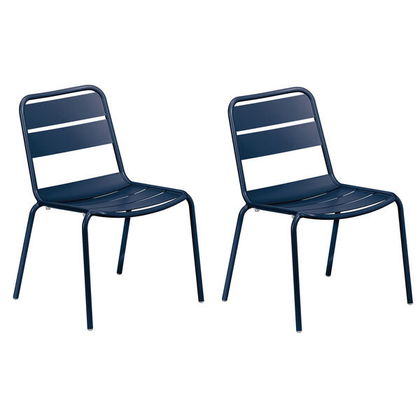 Kapri Prussian Powder Coated Aluminum Frame Side Chair , Set of Two, image 1