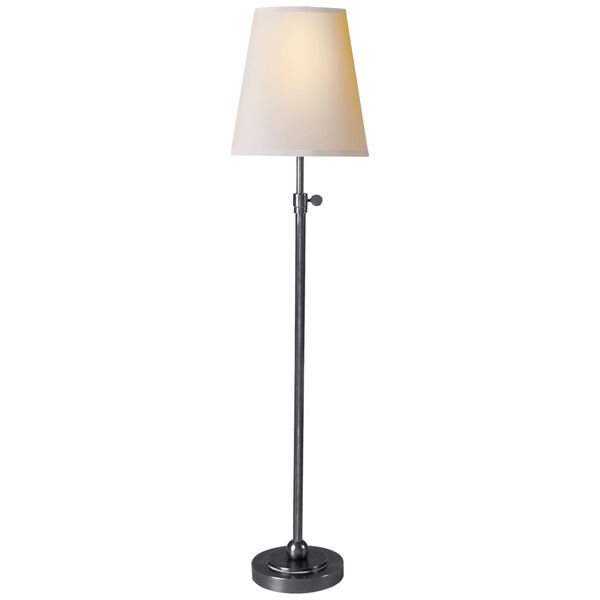 Bryant Small Table Lamp in Hand-Rubbed Antique Silver with Natural Paper Shade by Thomas O'Brien, image 1
