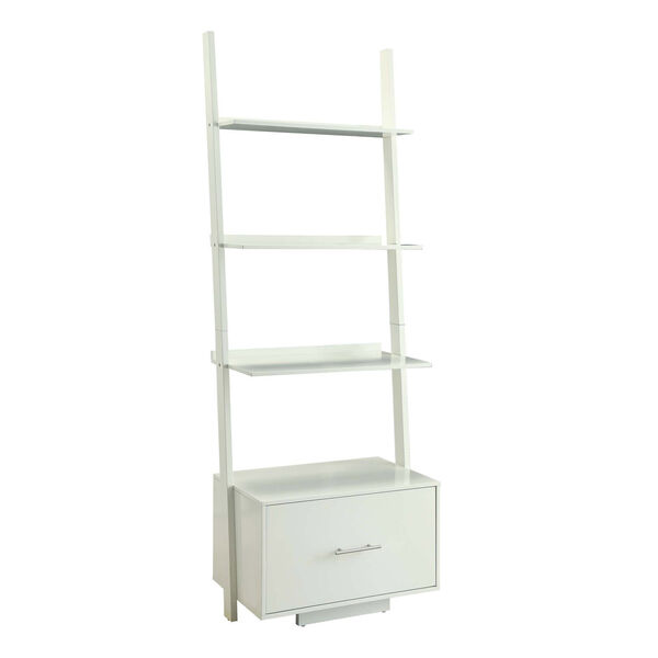American Heritage White Ladder Bookshelf, image 1