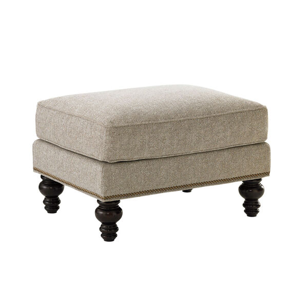 Tommy Bahama Upholstery Brown and Beige Amelia Ottoman, image 1