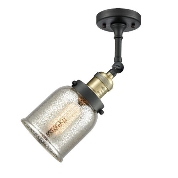 Small Bell Black Antique Brass One-Light Semi Flush Mount, image 2
