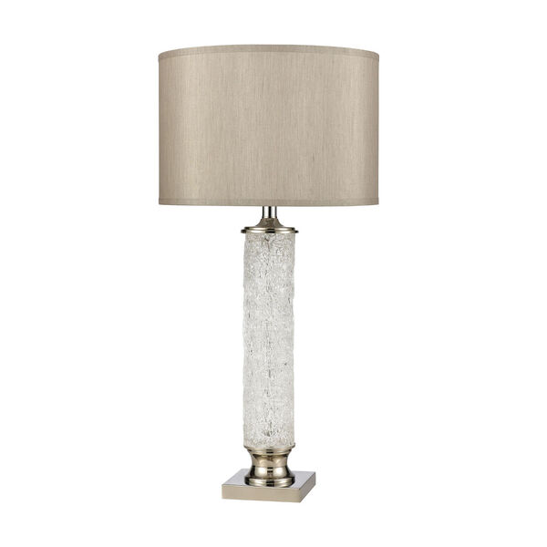 Clear and Polished Nickel One-Light Table Lamp, image 2