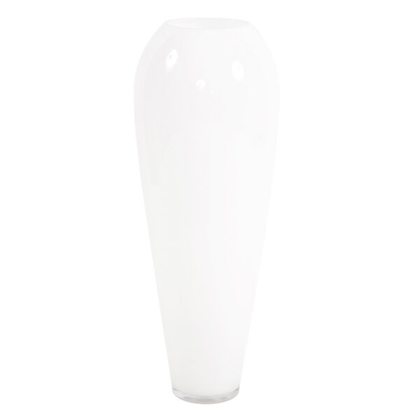 Hand Blown White Glass Oversized Vase - Small, image 1