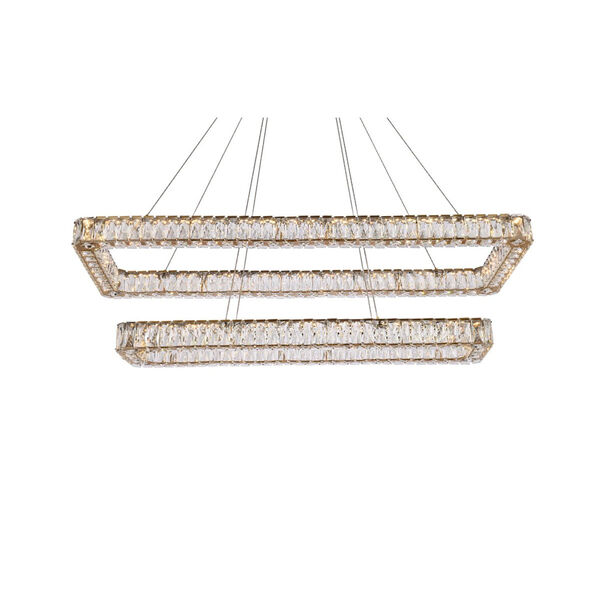 Monroe Gold 50-Inch Integrated LED Double Rectangle Pendant, image 3