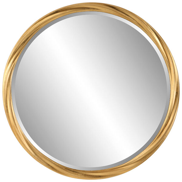 Linden Gold Leaf Round Wall Mirror, image 6