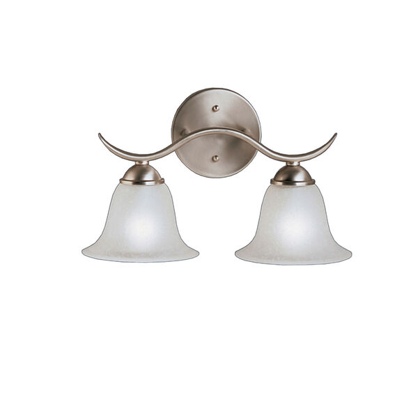 Dover Brushed Nickel Two-Light Bath Fixture, image 1