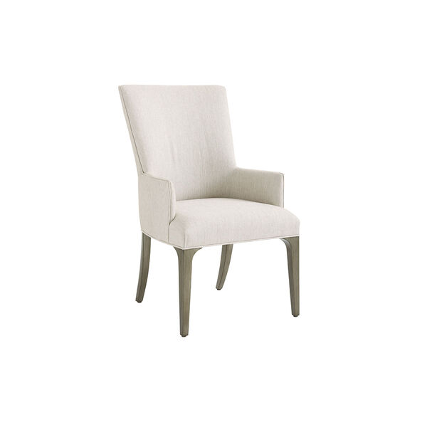 Ariana Silver Leaf Bellamy Upholstered Dining Arm Chair, image 1