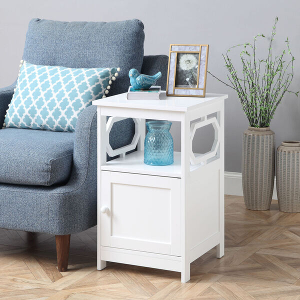Omega White End Table with Cabinet, image 3