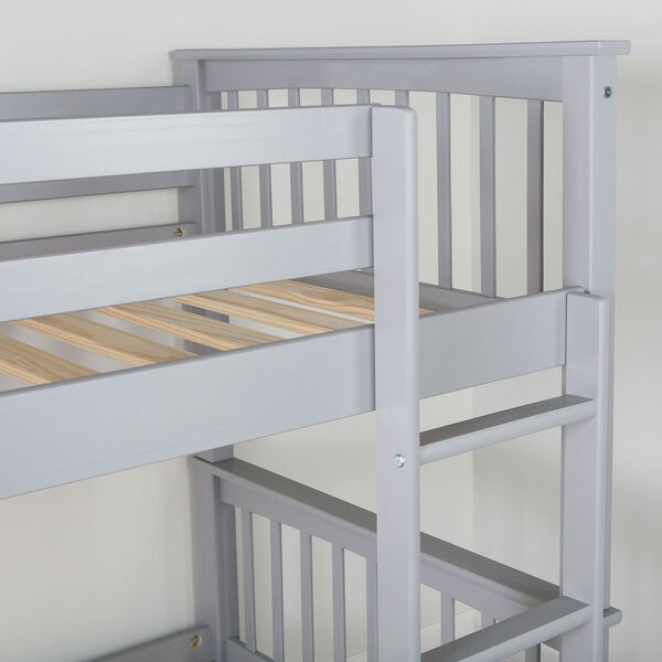 Twin over Twin Solid Wood Mission Design Bunk Bed - Grey, image 5