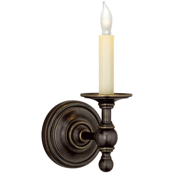 Classic Single Sconce in Bronze by Chapman and Myers, image 1